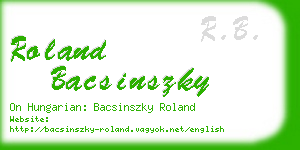 roland bacsinszky business card